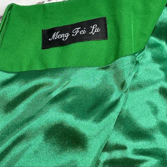 Meng Fei Lu green drape neck sheath dress - Picture 14 of 15